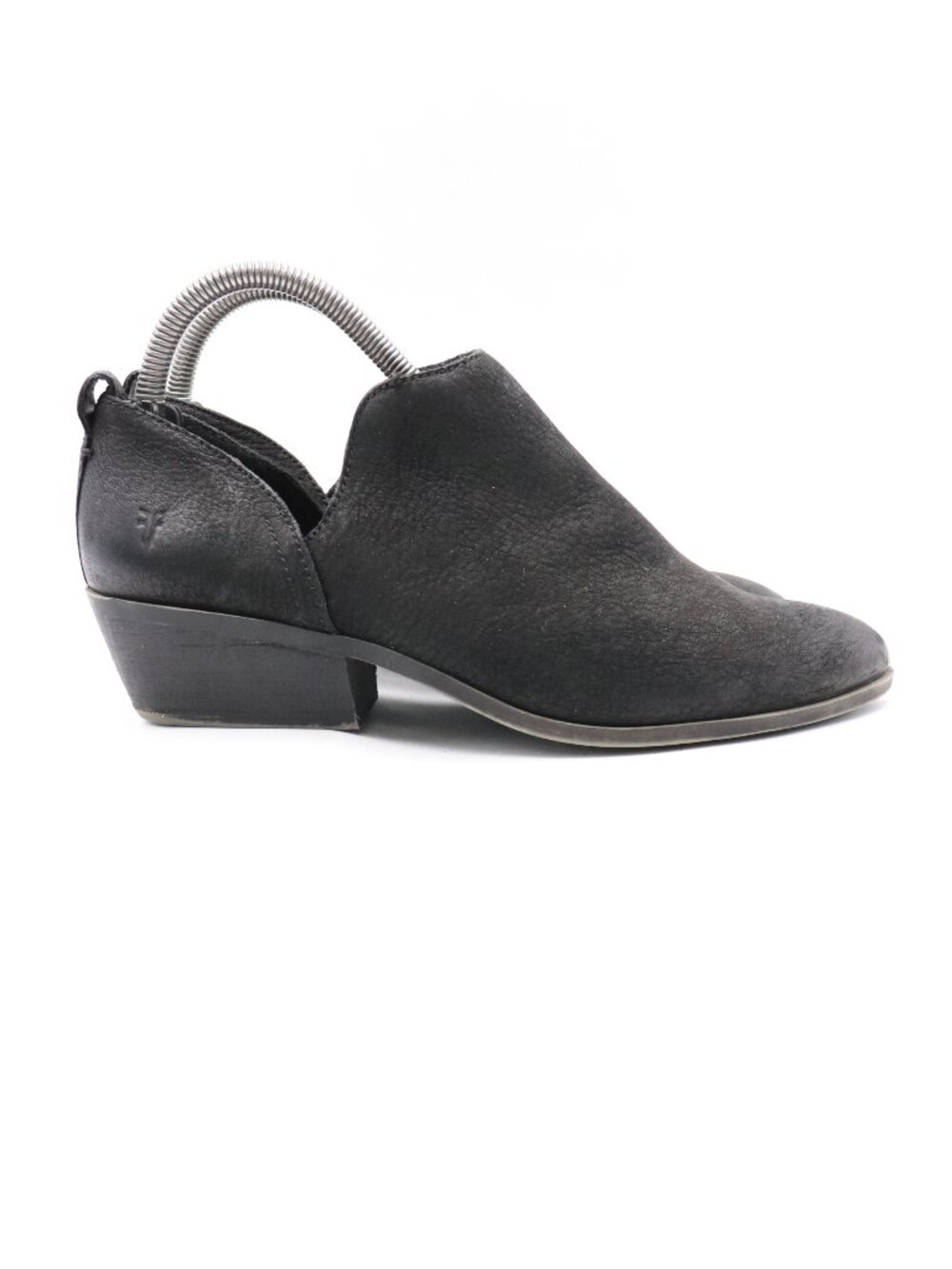 Frye Rowen Black Leather Women's Size 7.5 M Slip On Cut Out Ankle Boots